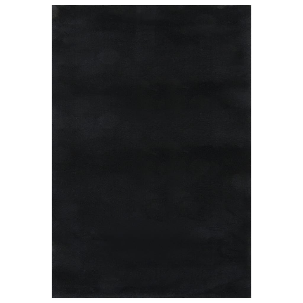 vidaXL Teppich Waschbar Flauschig Kurzflor 160x230 Rutschfest Schwarz