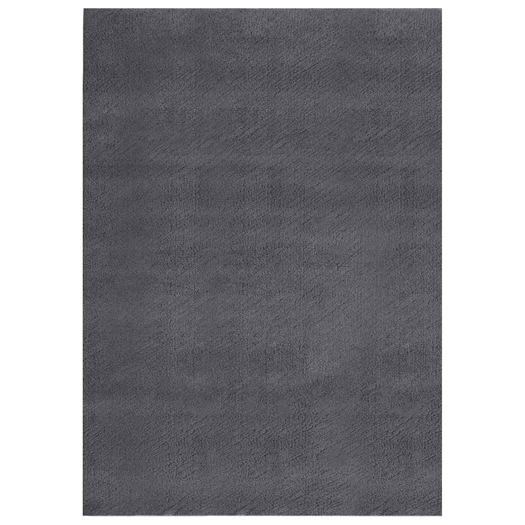 vidaXL Teppich Waschbar Flauschig Kurzflor 160x230 Rutschfest Anthrazi