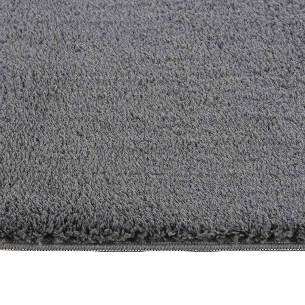 vidaXL Teppich Waschbar Flauschig Kurzflor 160x230 Rutschfest Anthrazi