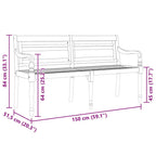 vidaXL Batavia-Sitzbank 150 cm Massivholz Teak