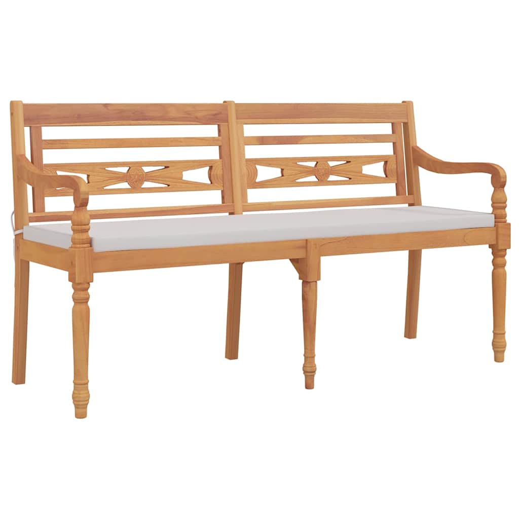 vidaXL Batavia-Bank mit Kissen 150 cm Massivholz Teak