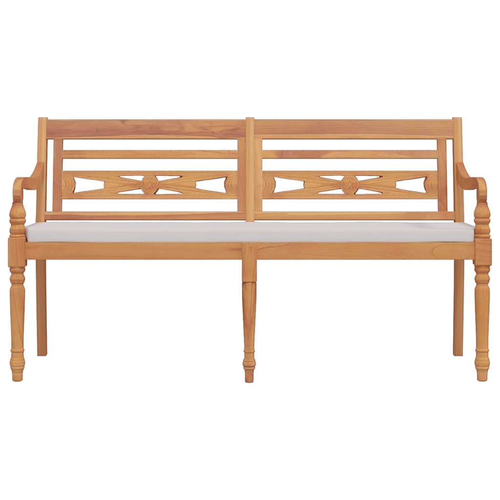 vidaXL Batavia-Bank mit Kissen 150 cm Massivholz Teak