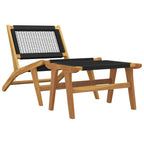 vidaXL Gartenstuhl mit Fußstütze Massivholz Teak und Polyester