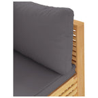 vidaXL Garten-Ecksofa mit Dunkelgrauen Kissen Massivholz Teak