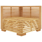 vidaXL Garten-Ecksofa mit Dunkelgrauen Kissen Massivholz Teak