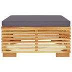 vidaXL Gartenhocker mit Dunkelgrauen Kissen Massivholz Teak