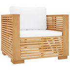 vidaXL Gartensessel mit Creme Kissen Massivholz Teak