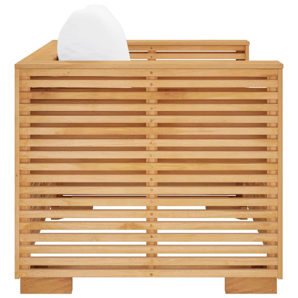 vidaXL Gartensessel mit Creme Kissen Massivholz Teak
