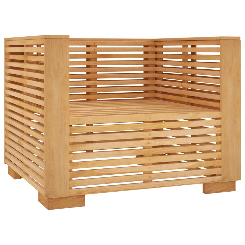 vidaXL Gartensessel mit Creme Kissen Massivholz Teak