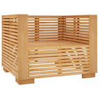 vidaXL Gartensessel mit Creme Kissen Massivholz Teak