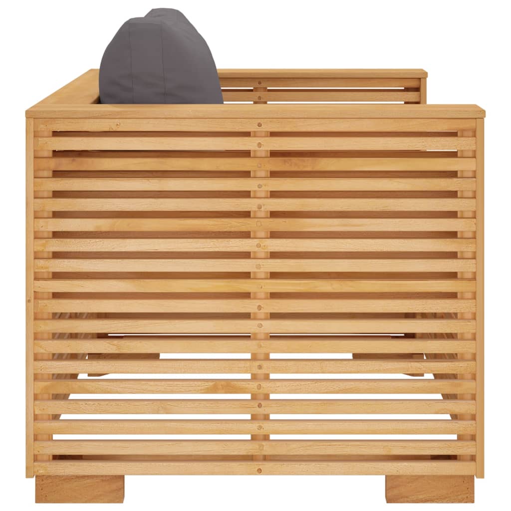 vidaXL Gartensessel mit Dunkelgrauen Kissen Massivholz Teak