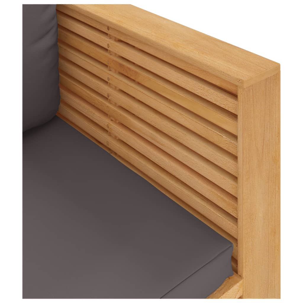 vidaXL Gartensessel mit Dunkelgrauen Kissen Massivholz Teak