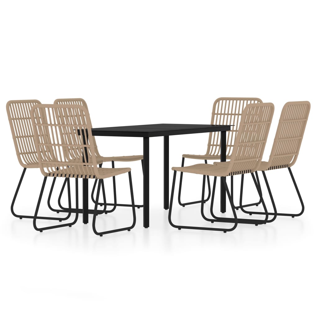 vidaXL 7-tlg. Garten-Essgruppe Eichen-Optik