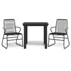 vidaXL 3-tlg. Garten-Essgruppe Schwarz PVC Rattan