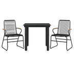 vidaXL 3-tlg. Garten-Essgruppe Schwarz PVC Rattan