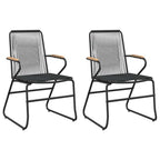 vidaXL 3-tlg. Garten-Essgruppe Schwarz PVC Rattan