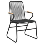 vidaXL 3-tlg. Garten-Essgruppe Schwarz PVC Rattan