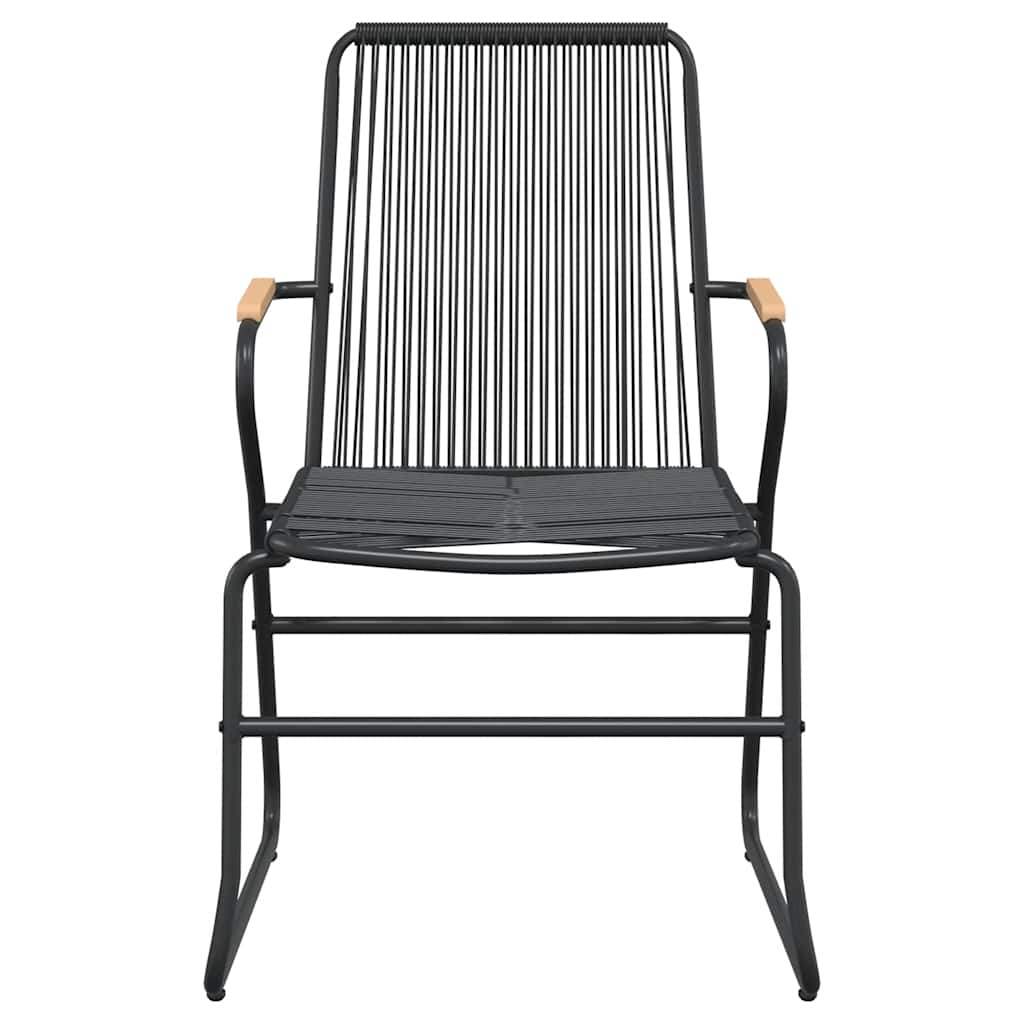 vidaXL 3-tlg. Garten-Essgruppe Schwarz PVC Rattan