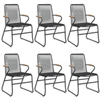 vidaXL 7-tlg. Garten-Essgruppe Schwarz PVC-Rattan