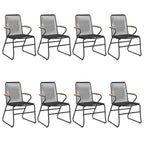 vidaXL 9-tlg. Garten-Essgruppe Schwarz PVC Rattan