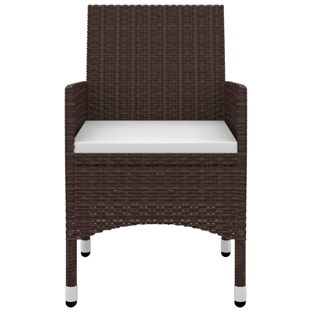 vidaXL 7-tlg. Garten-Essgruppe mit Auflagen Poly Rattan und Glas
