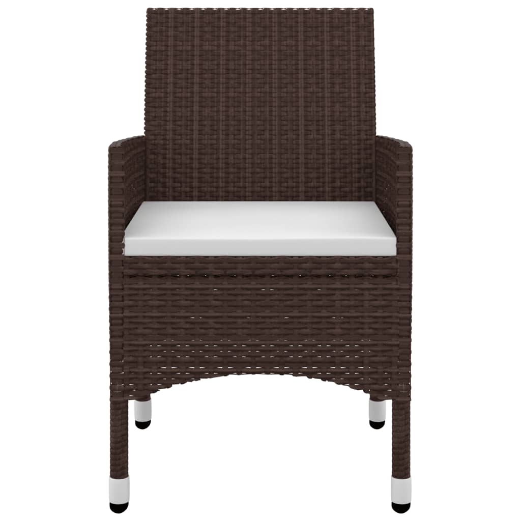 vidaXL 9-tlg. Garten-Essgruppe mit Auflagen Poly Rattan und Glas
