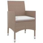 vidaXL 7-tlg. Garten-Essgruppe mit Kissen Poly Rattan und Glas