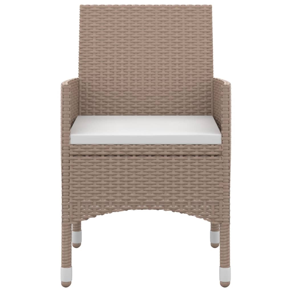vidaXL 7-tlg. Garten-Essgruppe mit Kissen Poly Rattan und Glas