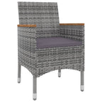 vidaXL 9-tlg. Garten-Essgruppe mit Kissen Poly Rattan und Glas