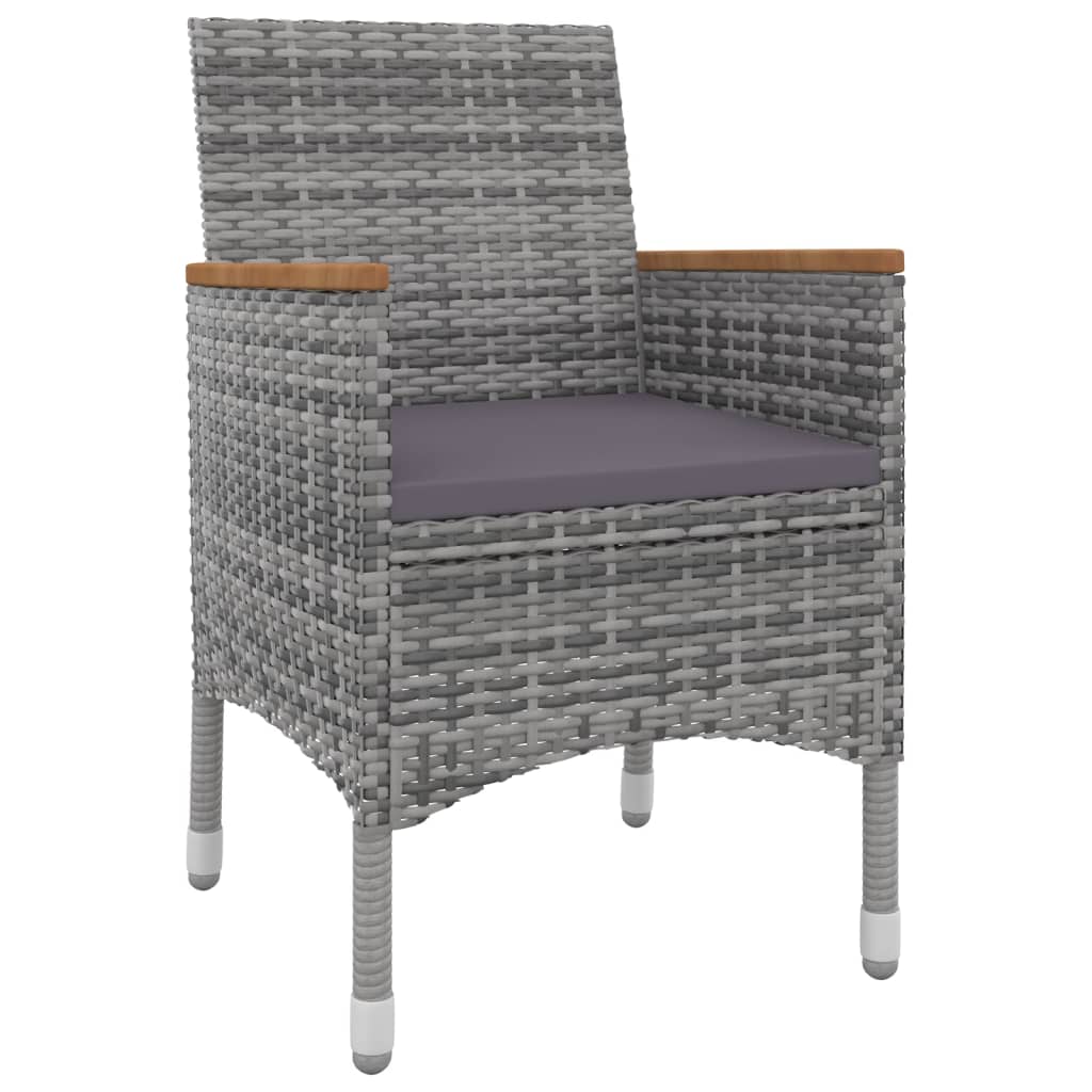 vidaXL 9-tlg. Garten-Essgruppe mit Kissen Poly Rattan und Glas