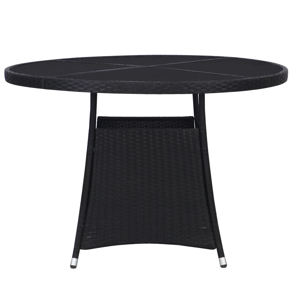 vidaXL Gartentisch Grau Ø110x74 cm Poly Rattan