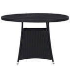 vidaXL Gartentisch Grau Ø110x74 cm Poly Rattan