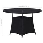 vidaXL Gartentisch Grau Ø110x74 cm Poly Rattan