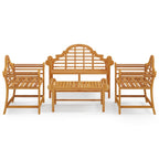 vidaXL 4-tlg. Garten-Lounge-Set Massivholz Teak