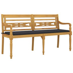 vidaXL Batavia-Bank mit Anthrazit Kissen 150 cm Massivholz Teak