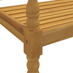 vidaXL Batavia-Bank mit Weinrotem Kissen 150 cm Massivholz Teak
