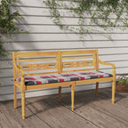vidaXL Batavia-Bank mit Kissen Rot Karomuster 150 cm Massivholz Teak