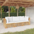 vidaXL 3-tlg. Garten-Lounge-Set mit Kissen Massivholz Teak