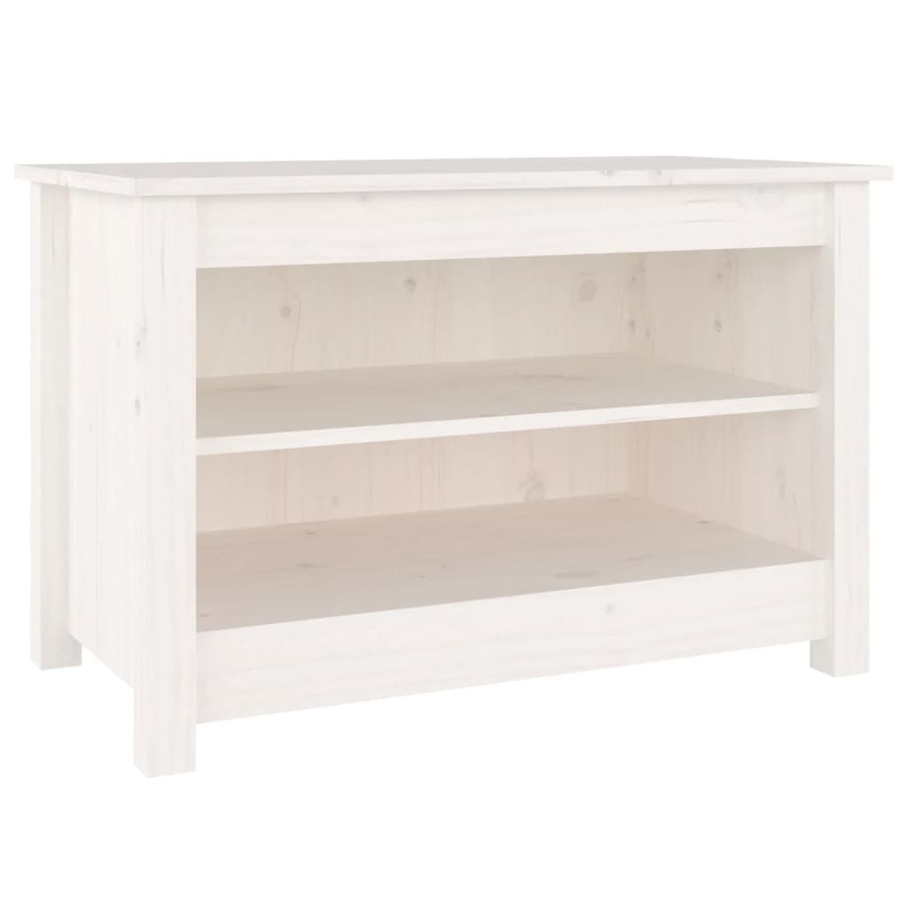 vidaXL Schuhbank Weiß 70x38x45,5 cm Massivholz Kiefer
