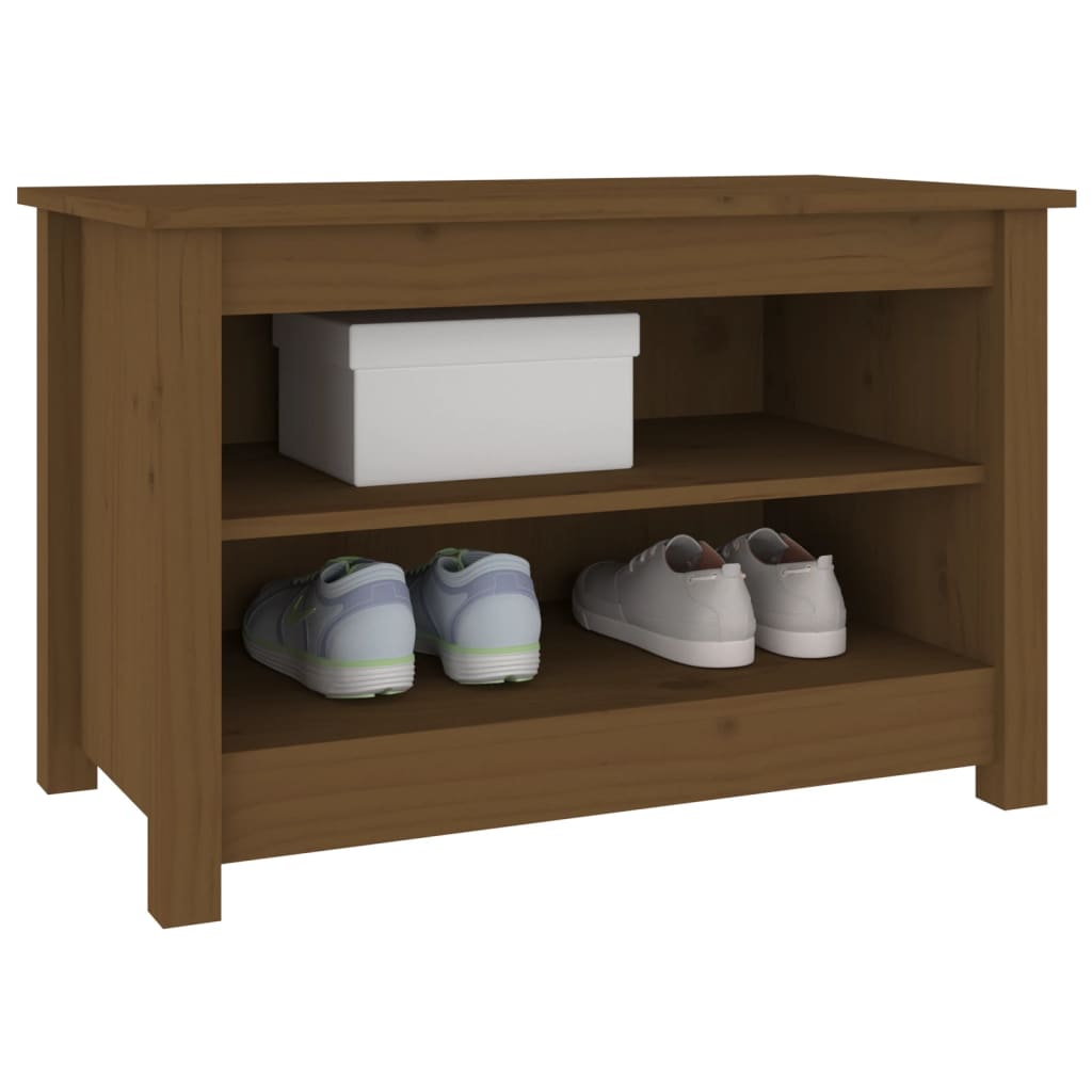 vidaXL Schuhbank Honigbraun 70x38x45,5 cm Massivholz Kiefer