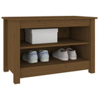 vidaXL Schuhbank Honigbraun 70x38x45,5 cm Massivholz Kiefer