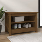 vidaXL Schuhbank Honigbraun 70x38x45,5 cm Massivholz Kiefer