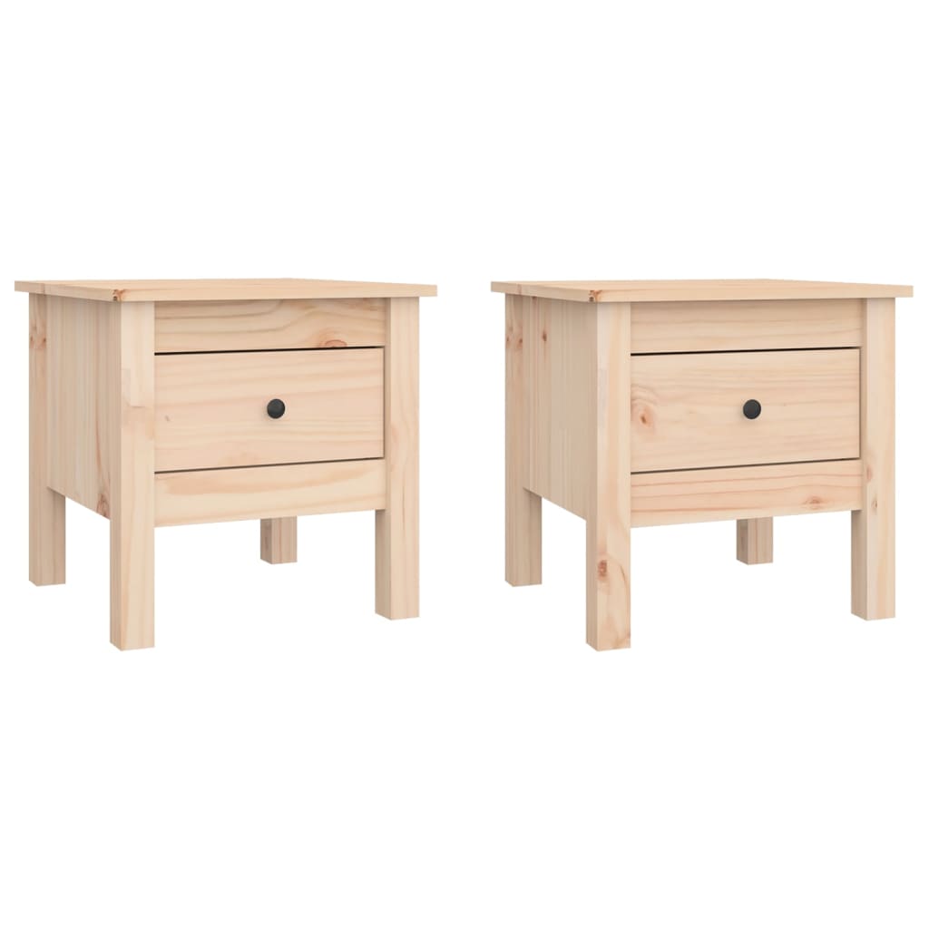 vidaXL Beistelltische 2 Stk. 40x40x39 cm Massivholz Kiefer