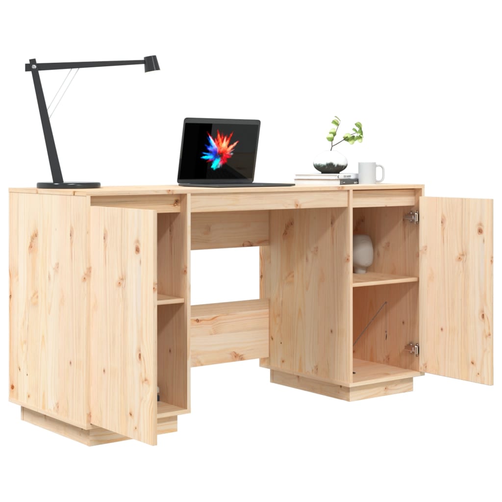 vidaXL Schreibtisch 140x50x75 cm Massivholz Kiefer