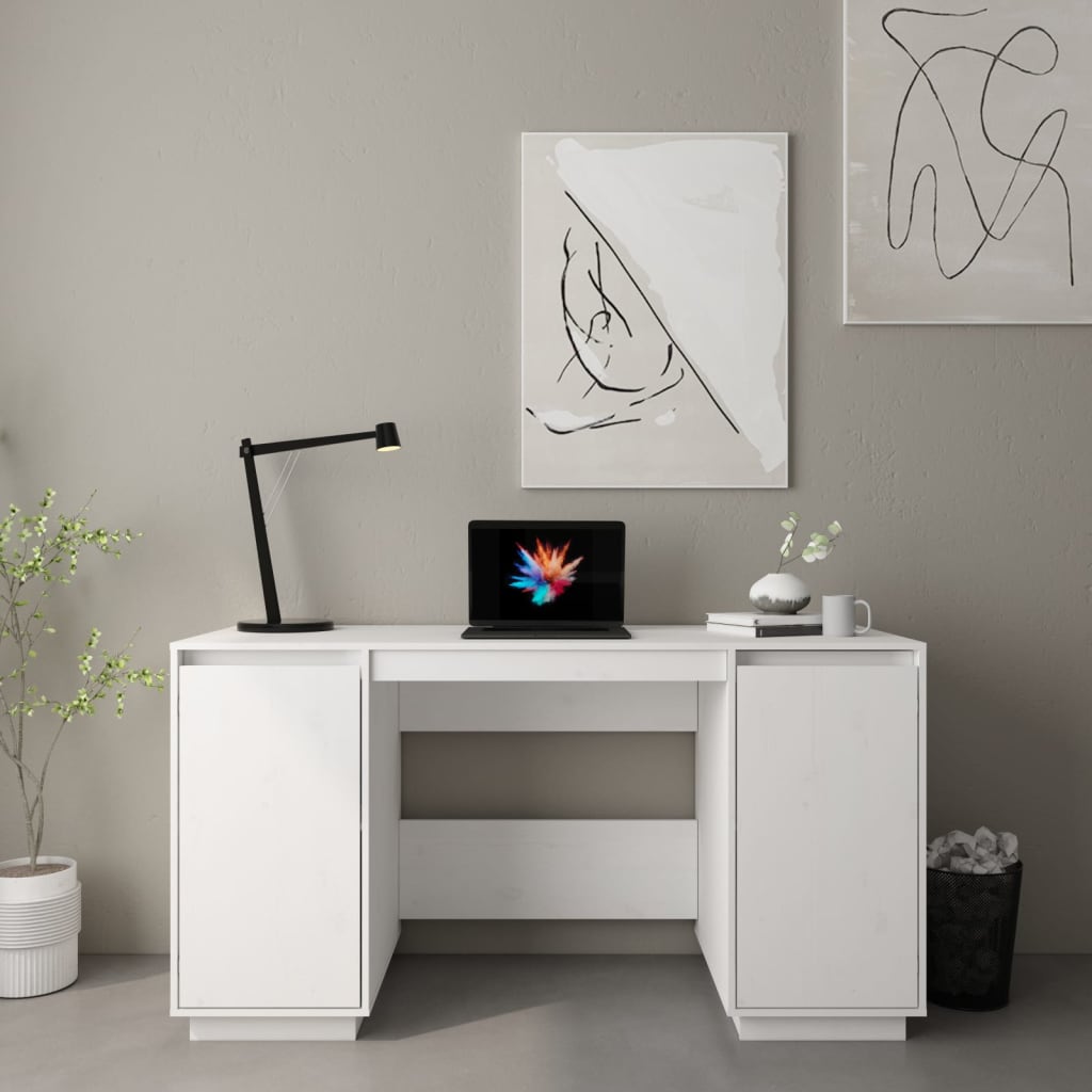 vidaXL Schreibtisch 140x50x75 cm Massivholz Kiefer