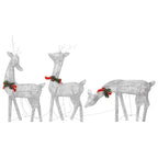 vidaXL LED-Rentiere Weihnachtsdeko 270x7x90 cm Silbern Kaltweiß
