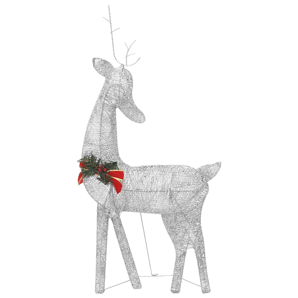 vidaXL LED-Rentiere Weihnachtsdeko 270x7x90 cm Silbern Kaltweiß