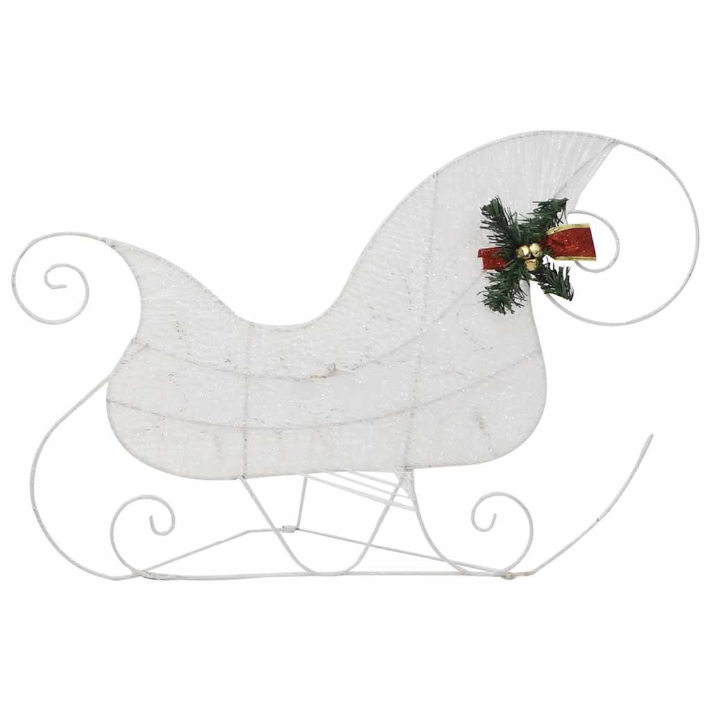 vidaXL Rentier mit Schlitten Weihnachtsdekoration 60 LEDs Outdoor Weiß