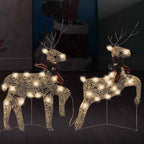 vidaXL LED-Rentiere 2 Stk. Gold 40 LEDs