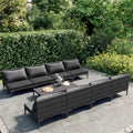 vidaXL 9-tlg. Garten-Lounge-Set mit Kissen Poly Rattan Dunkelgrau